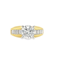 18K Yellow Gold Natural Round Brilliant Diamond Engagement Ring (1.51ct)