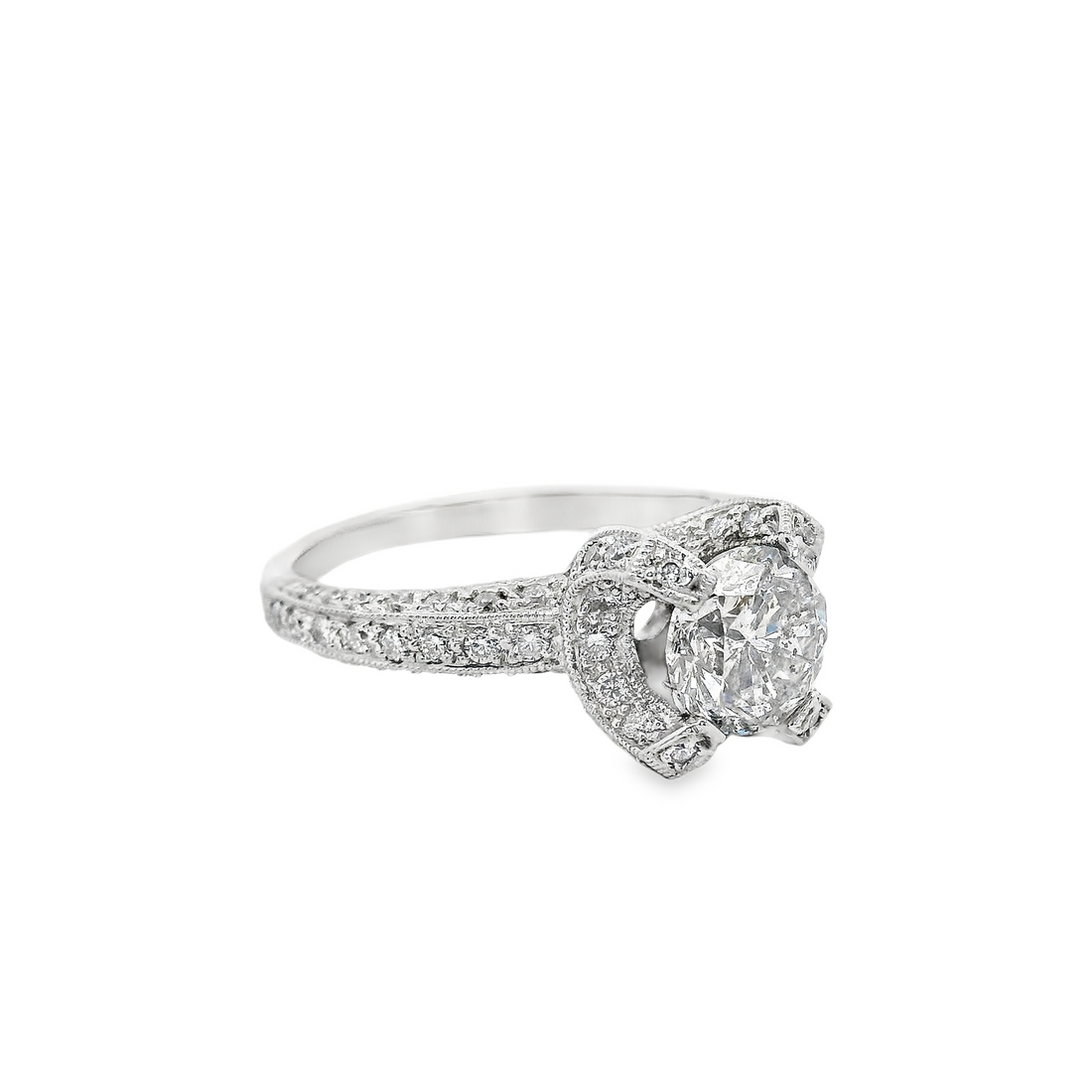 18kt White Gold Natural Round Diamond Engagement Ring (1.97ct)