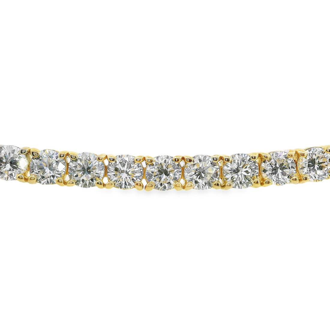 14kt Yewllow Gold 7" Lab-Grown Round Diamond Tennis Bracelet (8.45ct)