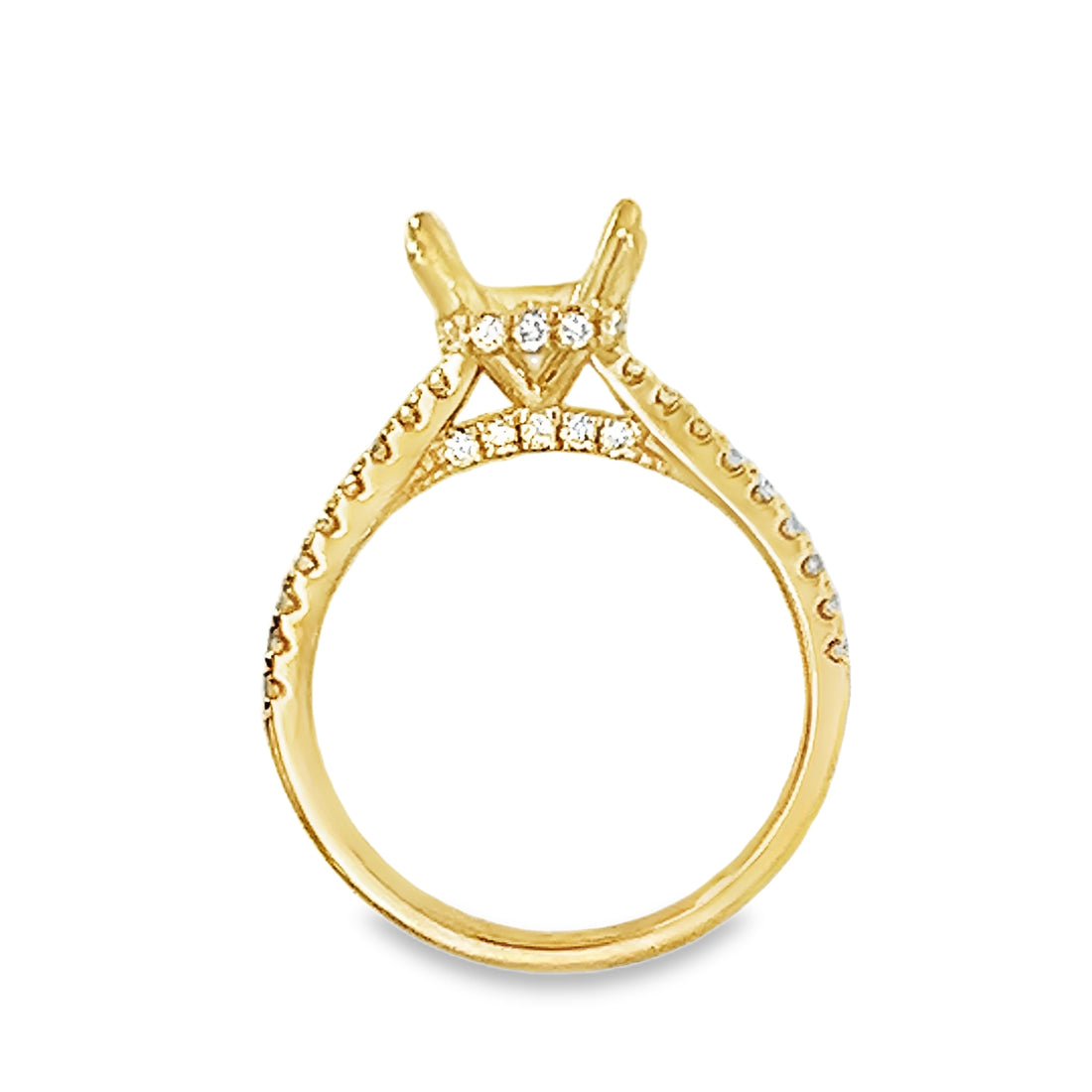 18kt Yellow Gold Hidden Halo Natural Diamonds Wedding Ring (0.45ct)