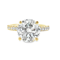 18kt Yellow Gold Lab-Grown Round Diamond Engagement Ring (4.45ct)