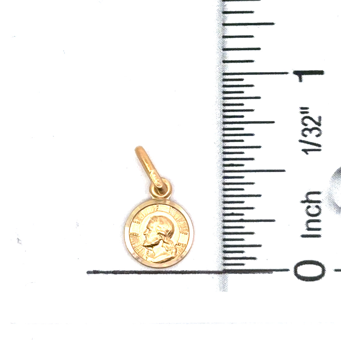 18kt Yellow Gold Italian Made Christ Head Charm (1.02g)