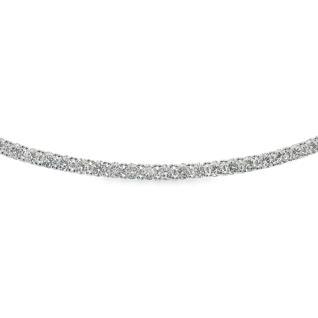 14kt White Gold 7" Lab-Grown Round Diamond Tennis Bracelet (6.53ct)