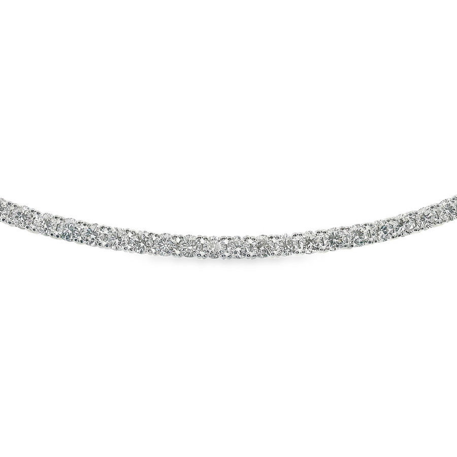 14kt White Gold 7" Lab-Grown Round Diamond Tennis Bracelet (6.53ct)