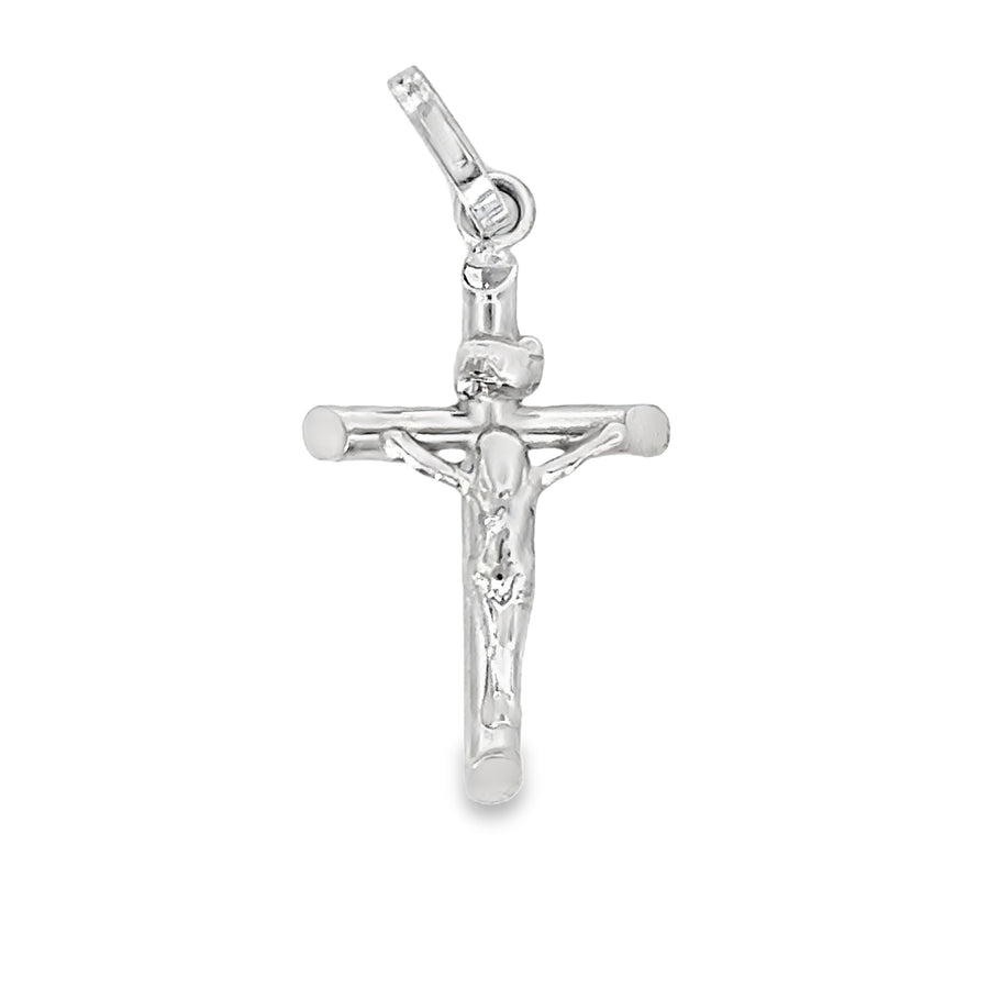 18kt White Gold Italian Made Crucifix Pendant (1.8g)