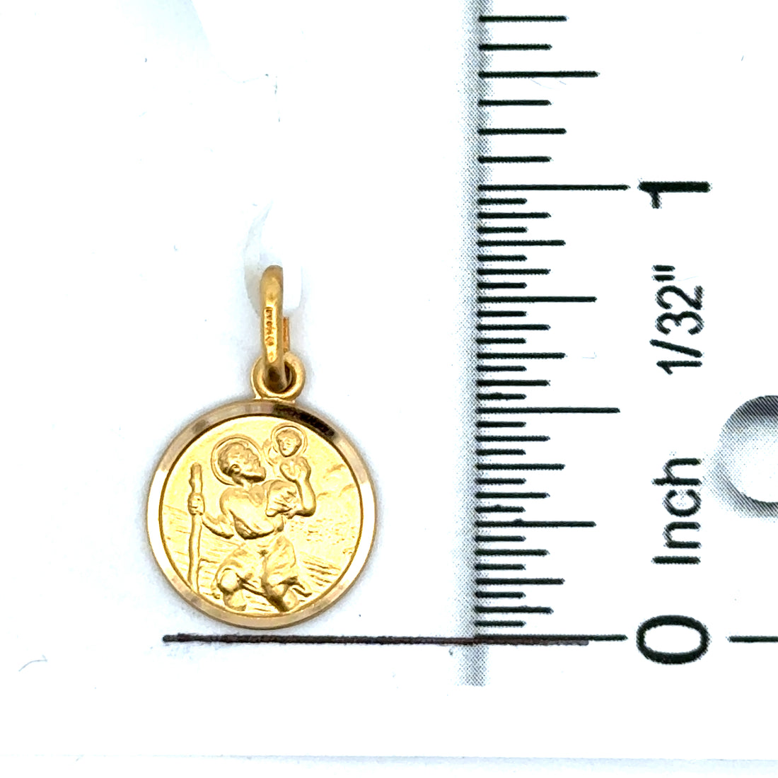 18kt Yellow Gold 13mm Italian Made St. Christopher Medal (2.06g)