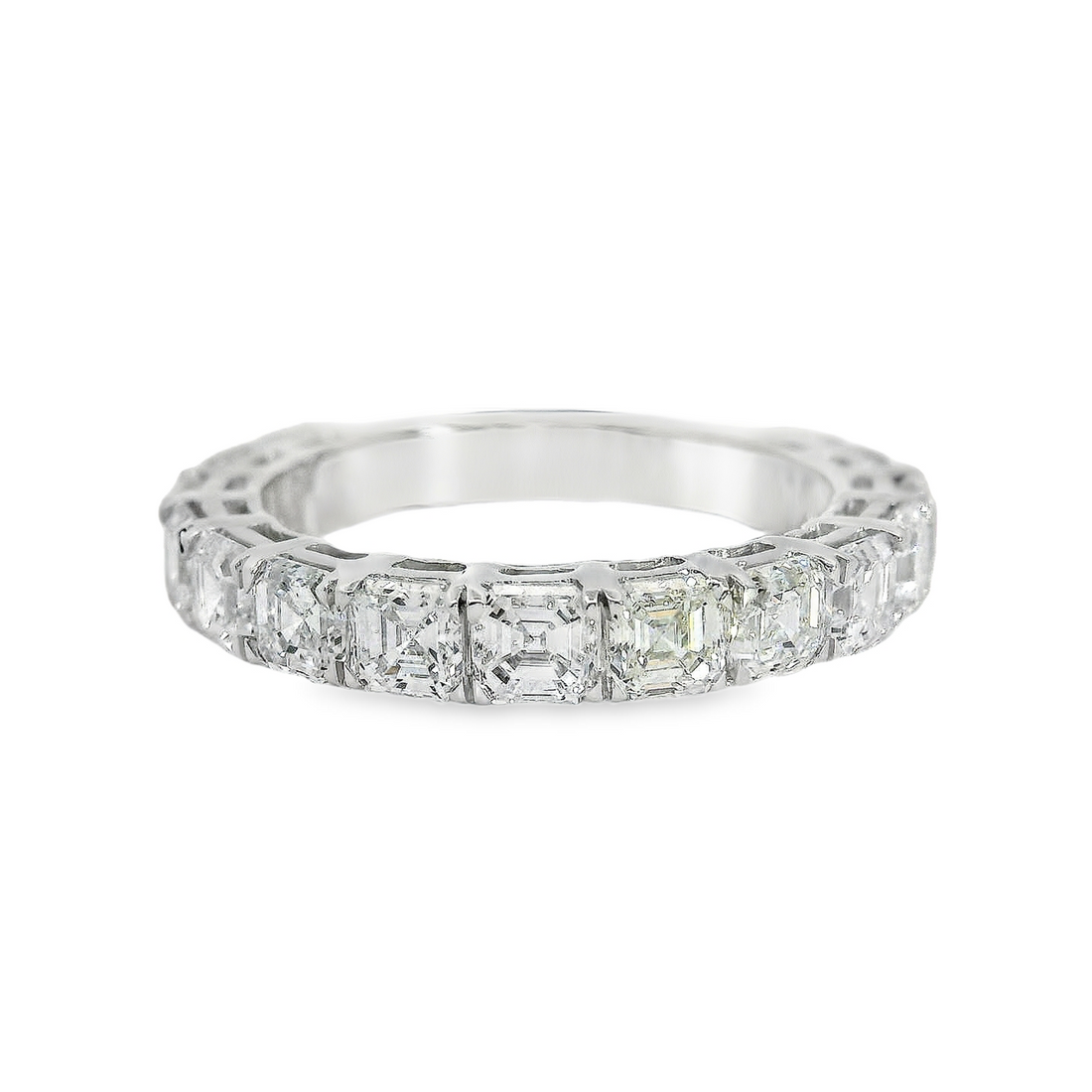 14kt White Gold Lab-Grown Asscher Diamond Wedding Band (3.00ct)