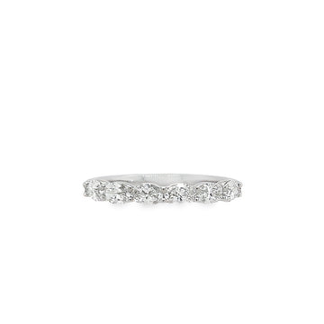 18K Ladies White Gold Natural Diamond Wedding Band (.84ct)