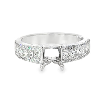18kt White Gold Channel Natural Diamonds Semi-Mount Ring (1.05ct)