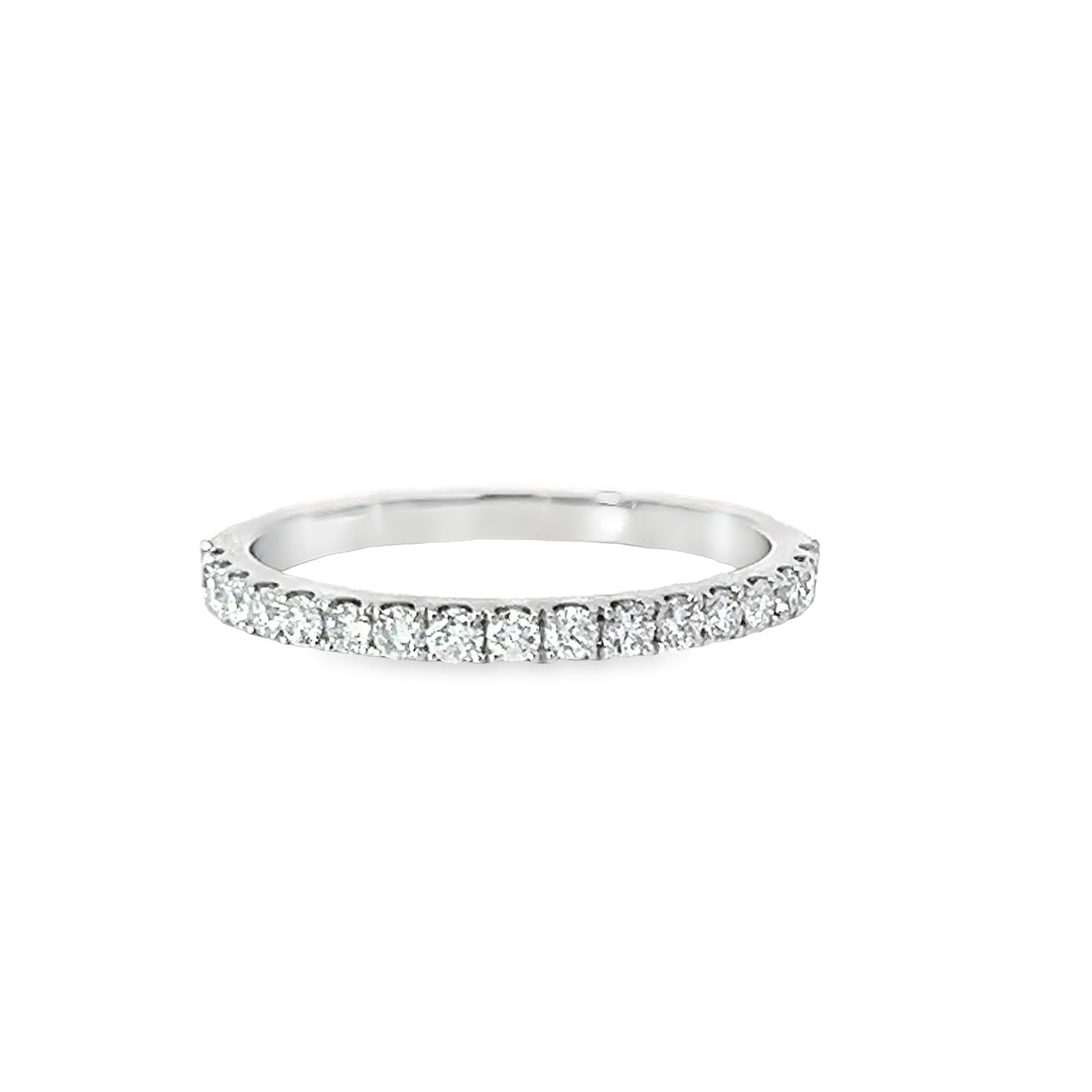 18kt White Gold Natural Round Diamond Prong Set Wedding Ring (0.36ct)