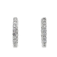 14kt White Gold Lab-Grown Diamonds Small Hoop Earrings (1.04ct)