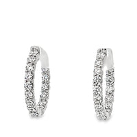 14kt White Gold Lab-Grown Diamonds Small Hoop Earrings (1.04ct)