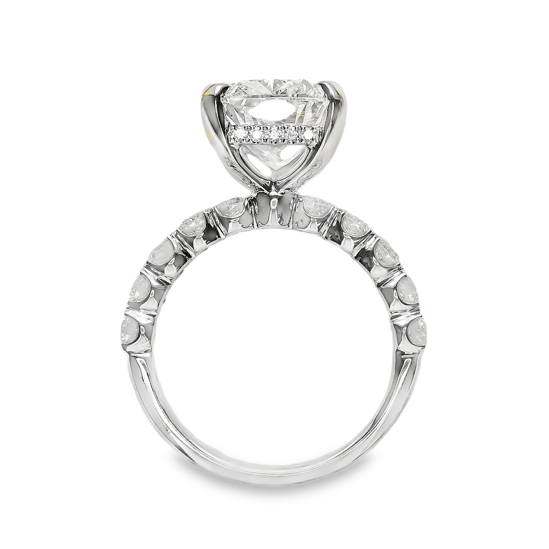 18kt White Gold Lab-Grown Round and Natural Round Diamond Engagement Ring (2.76ct)
