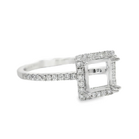18kt White Gold Full-Cut Diamond Halo Semi-Mount Ring (.27ct)