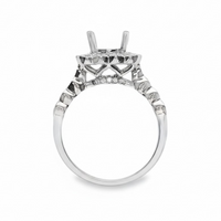 18kt White Gold Full-Cut Diamond Halo Semi-Mount Ring (.89ct)