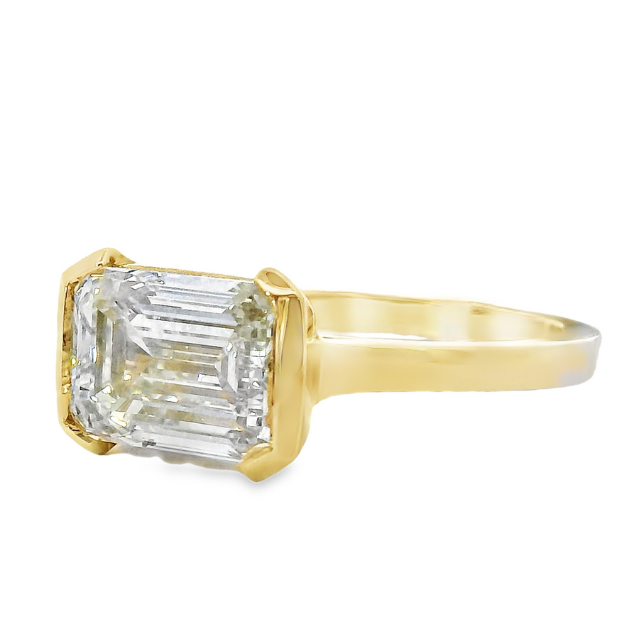14kt Yellow Gold Lab-Grown Emerald Diamond Engagement Ring (3.13ct)