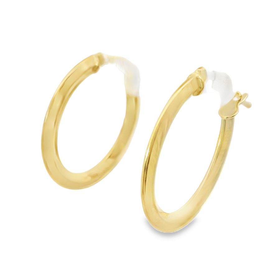 18kt Yellow Gold Italian Made Medium Hoop Earrings (.9g)
