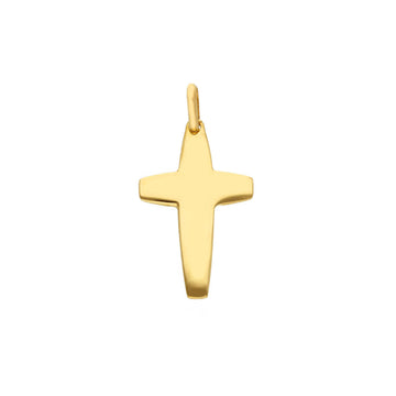 18K Yellow Gold Italian Made Cross Pendant (1.37g)