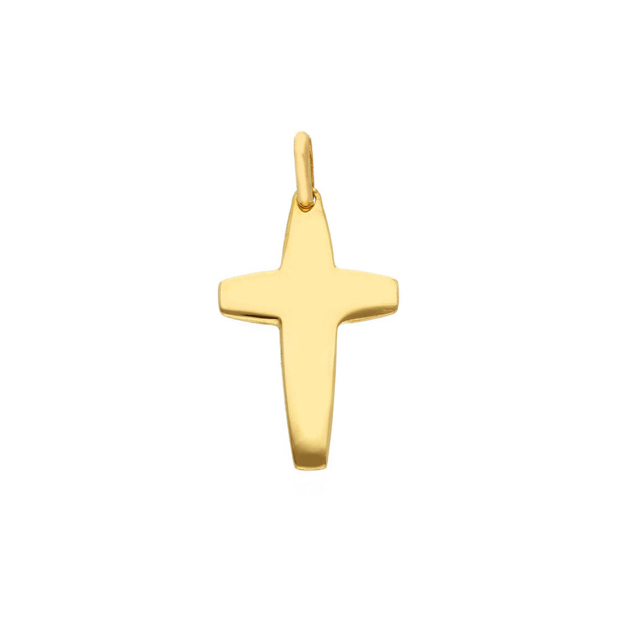 18K Yellow Gold Italian Made Cross Pendant (1.37g)