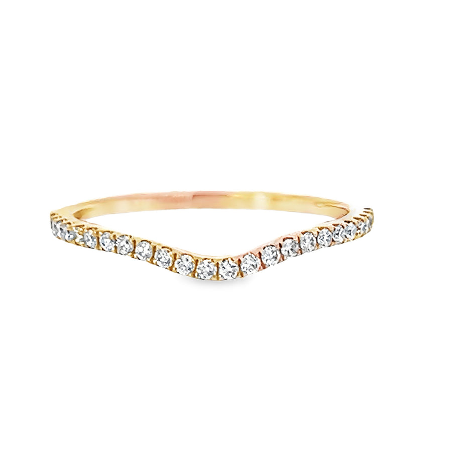 18kt Rosé Gold Diamond Curved Ring (0.17ct)