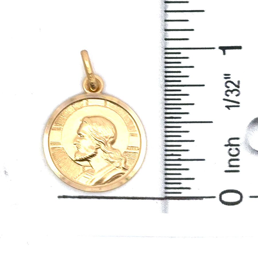 18kt Yellow Gold Italian Made Christ Head Charm (3.55g)