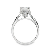 18kt White Gold Lab-Grown Emerald & Natural Round Diamond Engagement Ring (3.00ct)