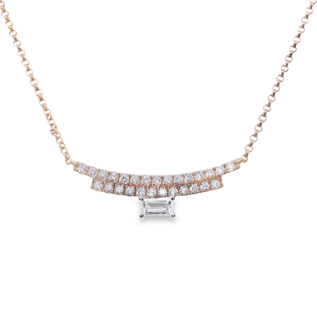 18kt Rosé Gold Natural Diamond Bar Pendant (0.34ct)