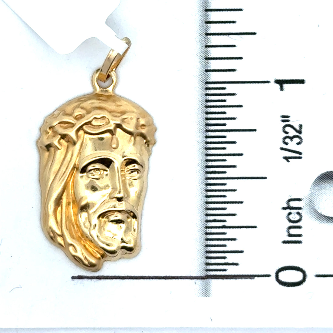 18kt Yellow Gold Italian Made Christ Head Pendant (1.59g)