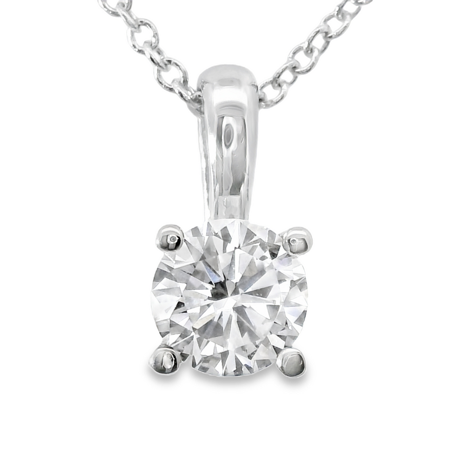 14kt White Gold Lab-Grown Round Diamond Pendant (.48ct)