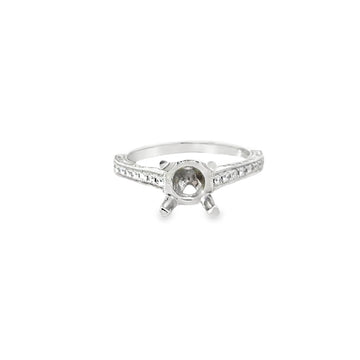 18kt White Gold Cathedral Diamonds Semi-Mount Ring (0.52ct)