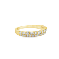 18kt Yellow Gold Natural Baguette and Round Diamond Wedding Ring (.52ct)
