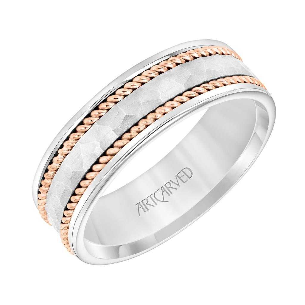 Artcarved 14K White and Rose Gold 7MM Wedding Ring