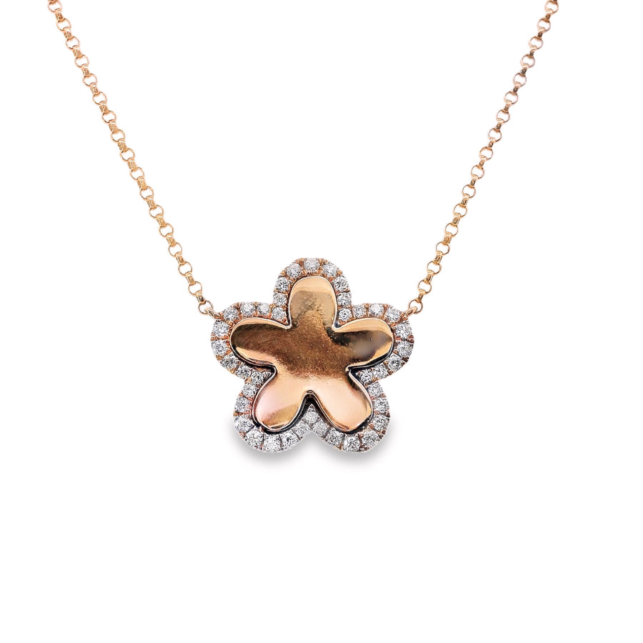 18kt Rosé Gold Natural Diamond Free Form Pendant (0.23ct)