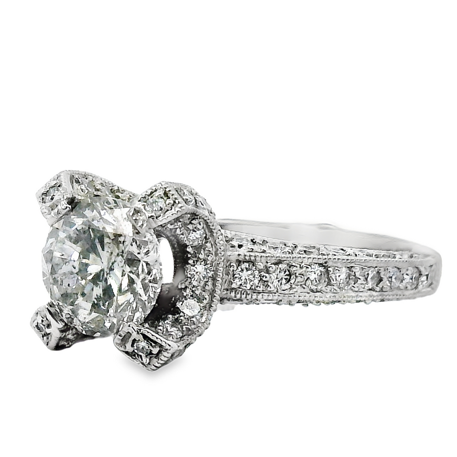 18kt White Gold Natural Round Brilliant Diamond Engagement Ring (1.97ct)