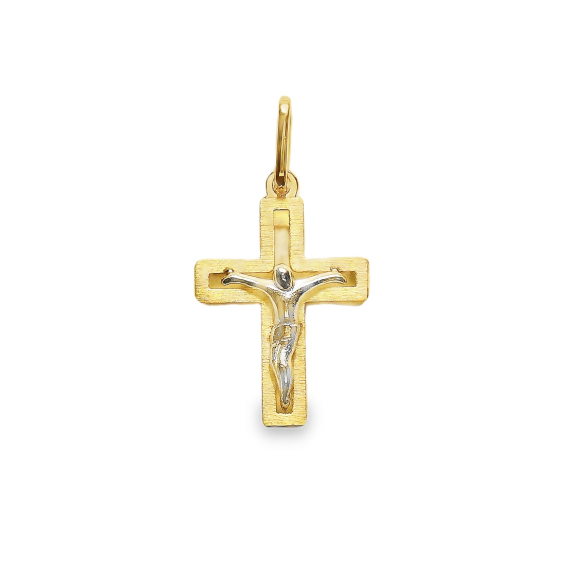18kt Yellow Gold Italian Made Crucifix Charm (1.12g)