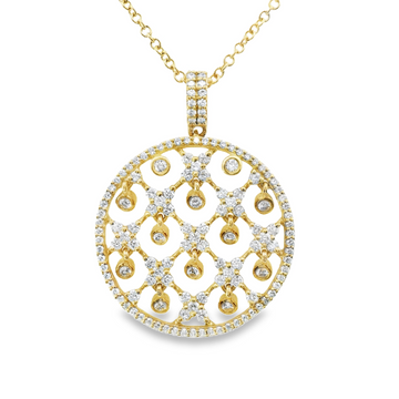 18kt Yellow Gold Natural Round Diamond Pendant (0.70ct)