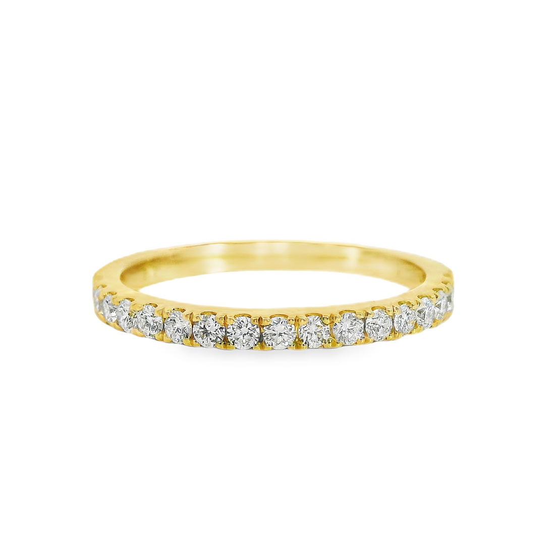 18kt Yellow Gold Natural Round Diamond Prong Set Wedding Ring (0.36ct)