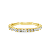 18kt Yellow Gold Natural Round Diamond Prong Set Wedding Ring (0.36ct)
