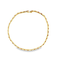 18kt Yellow Gold Natural Ruby and Natural Diamond Tennis Bracelet (1.45ct)