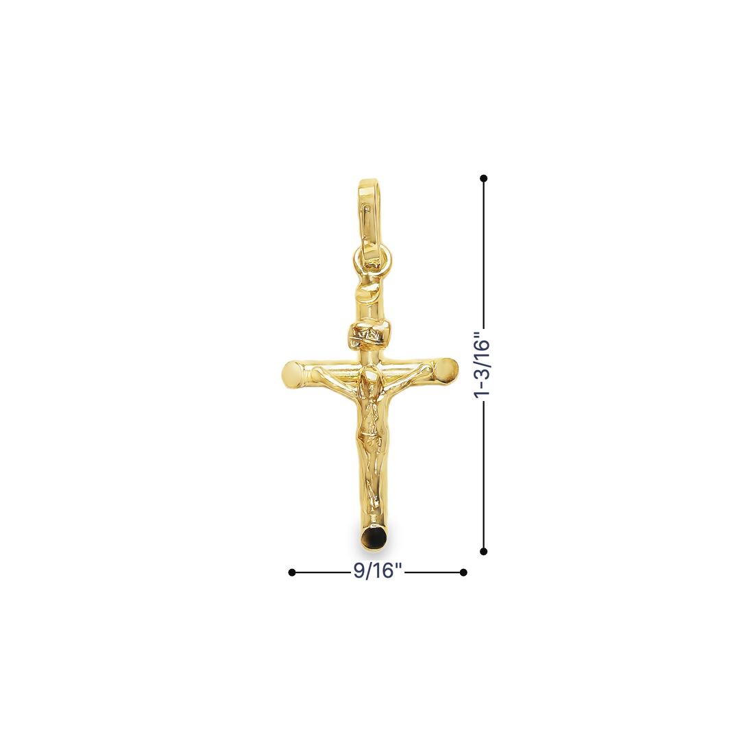 18kt Yellow Gold Italian Made Crucifix Charm (1.90g)
