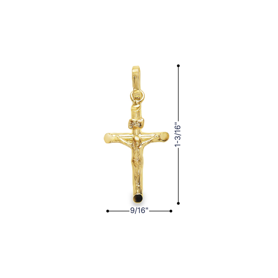 18kt Yellow Gold Italian Made Crucifix Charm (1.90g)