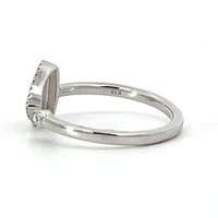 18kt White Gold Enamel and Round Natural Diamond Ring (0.09ct)