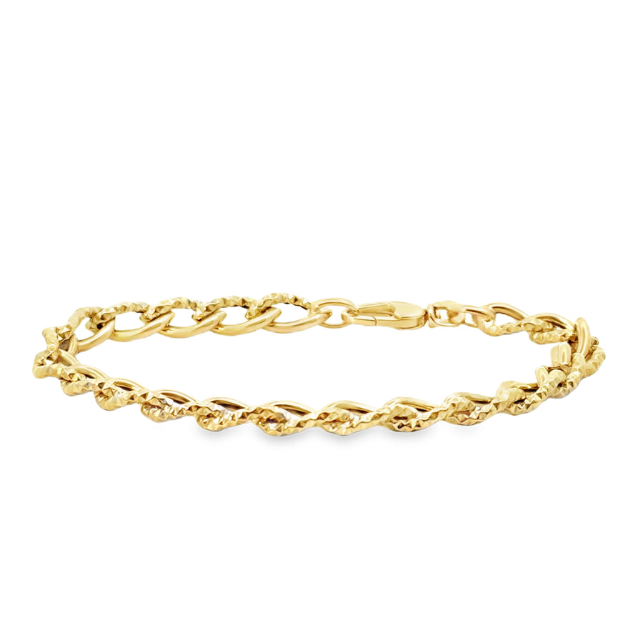 14kt Yellow Gold 7.5" 6.2mm Fancy Link Bracelet (5.28g)