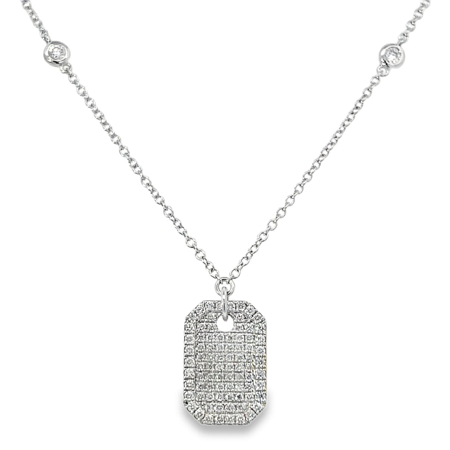 18kt White Gold Natural Diamond Bar Pendant (0.63ct)