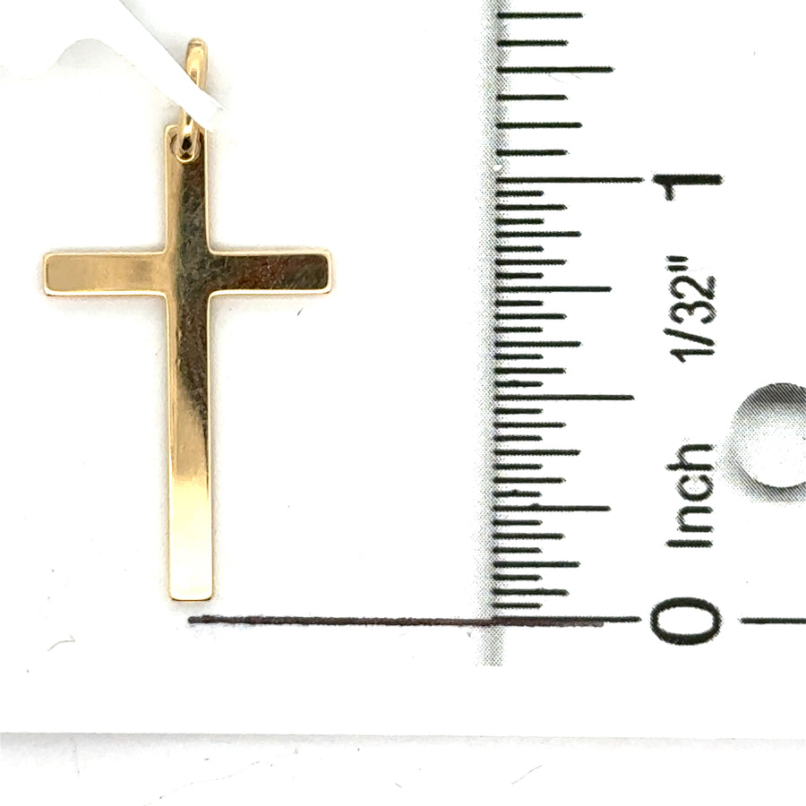 18kt Yellow Gold Italian Made Cross Pendant (1.4g)