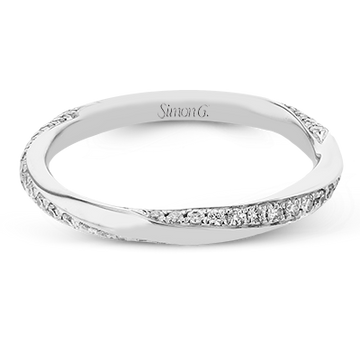 Simon G 18K White Gold Twisted Diamond Wedding Ring (.31ct)