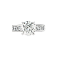 18K White Gold Natural Round Brilliant Diamond Engagement Ring (1.50ct)