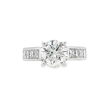 18K White Gold Natural Round Brilliant Diamond Engagement Ring (1.50ct)