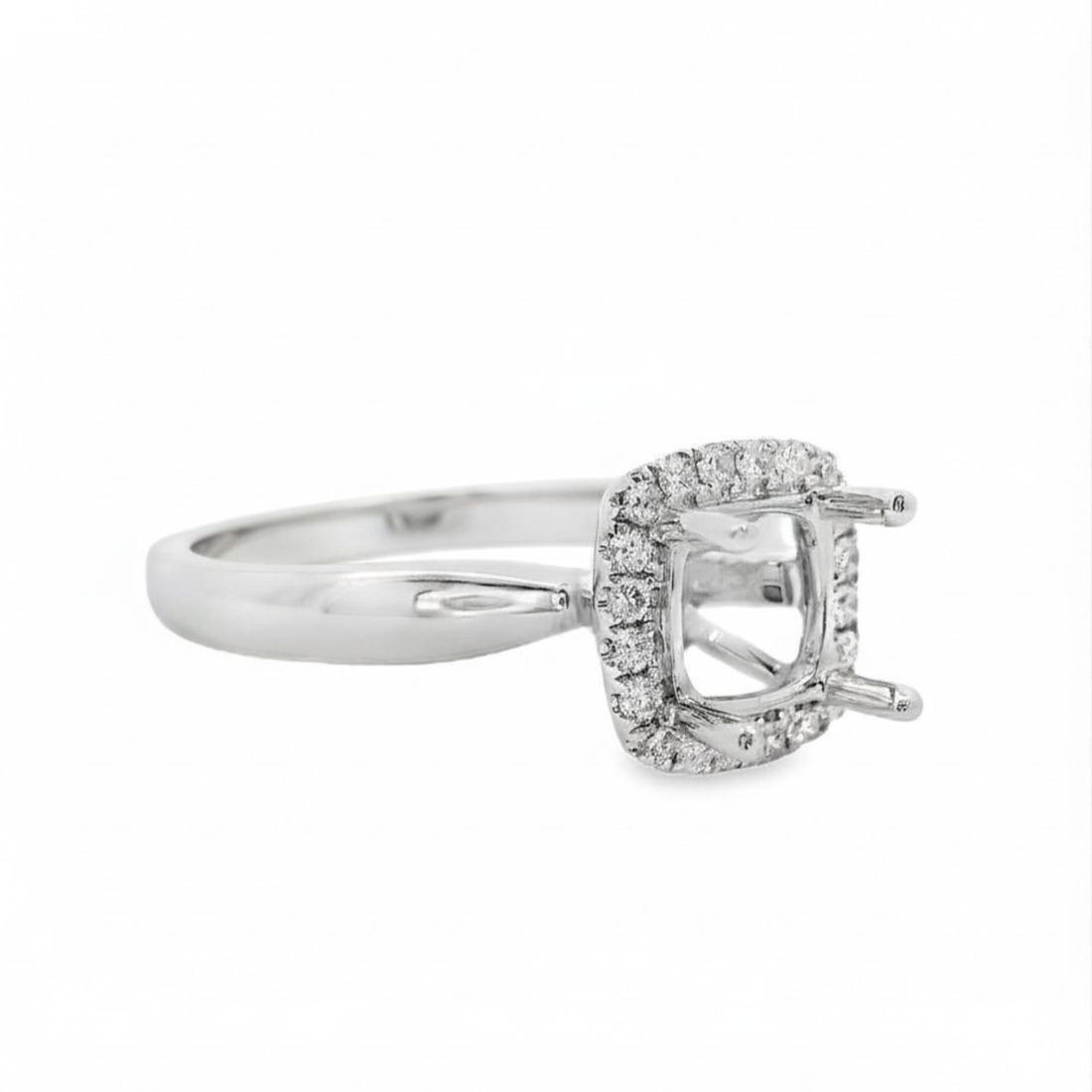 18kt White Gold Full-Cut Diamond Semi-Mount Ring (.13ct)
