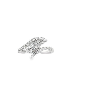 18kt White Gold Natural Diamond Bypass Ring (0.62ct)